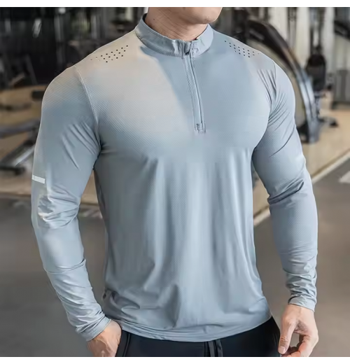 Hot Breathable Quick Dry Casual Sports Long Sleeve T Shirt mens Mock Neck Blank Solid Half Zip Gym Fitness men's Long Sleeve Top Hot Breathable Quick Dry Casual Sports Long Sleeve T Shirt mens Mock Neck Blank Solid Half Zip Gym Fitness men's Long Sleeve Top