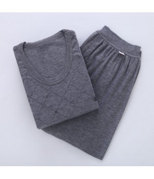 Men's Long Johns Suit men's Thin Line Clothing Line Pants Medium Blue Warm Underwear For The Aged