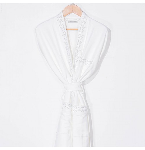 Luxury Hotel Bathroom White 100% Cotton Long Robe Sauna Spa Bath Robe Men Bathrobe With Belt