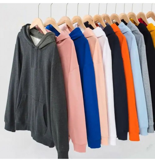 Men's Puff Printing Hoodie Knitted 300g 85% Cotton 15% Polyester Custom Logo Pullover Solid Color Top Work Clothes Casual