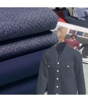 Dark Indigo 157 cm Weave Denim tears Fabric 100% Cotton composition indigo woven textile women man clothe