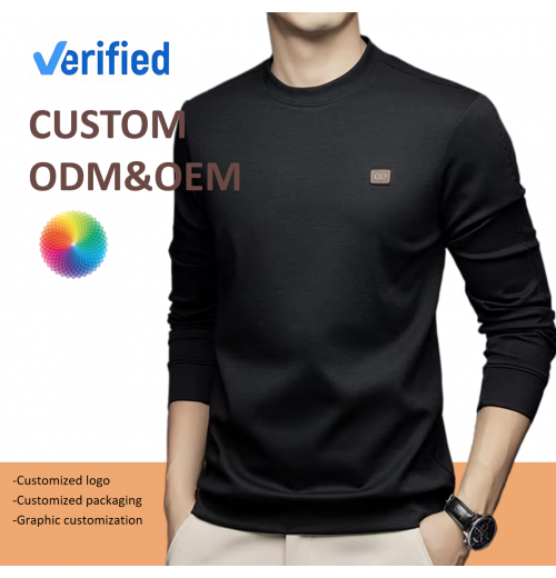 2024 Autumn New Crew Neck Design Men's Fashion Casual Long Sleeve Polyester T-shirt With Graphic 2024 Autumn New Crew Neck Design Men's Fashion Casual Long Sleeve Polyester T-shirt With Graphic